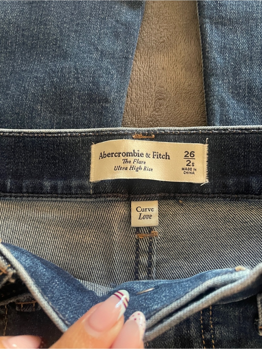 Abercrombie & Fitch Dark Blue Flare Jeans - Picture 3 of 5